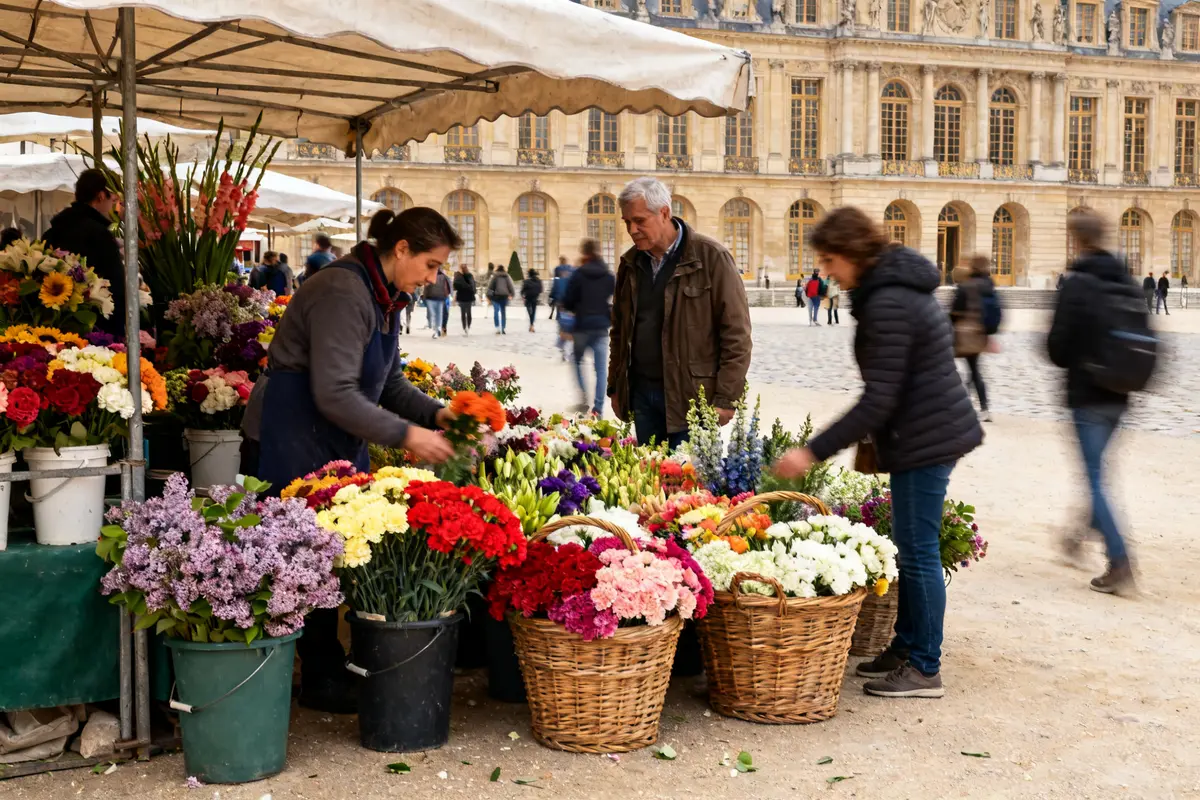 Marché aux fleurs à Versailles : Horaires, adresse et produits