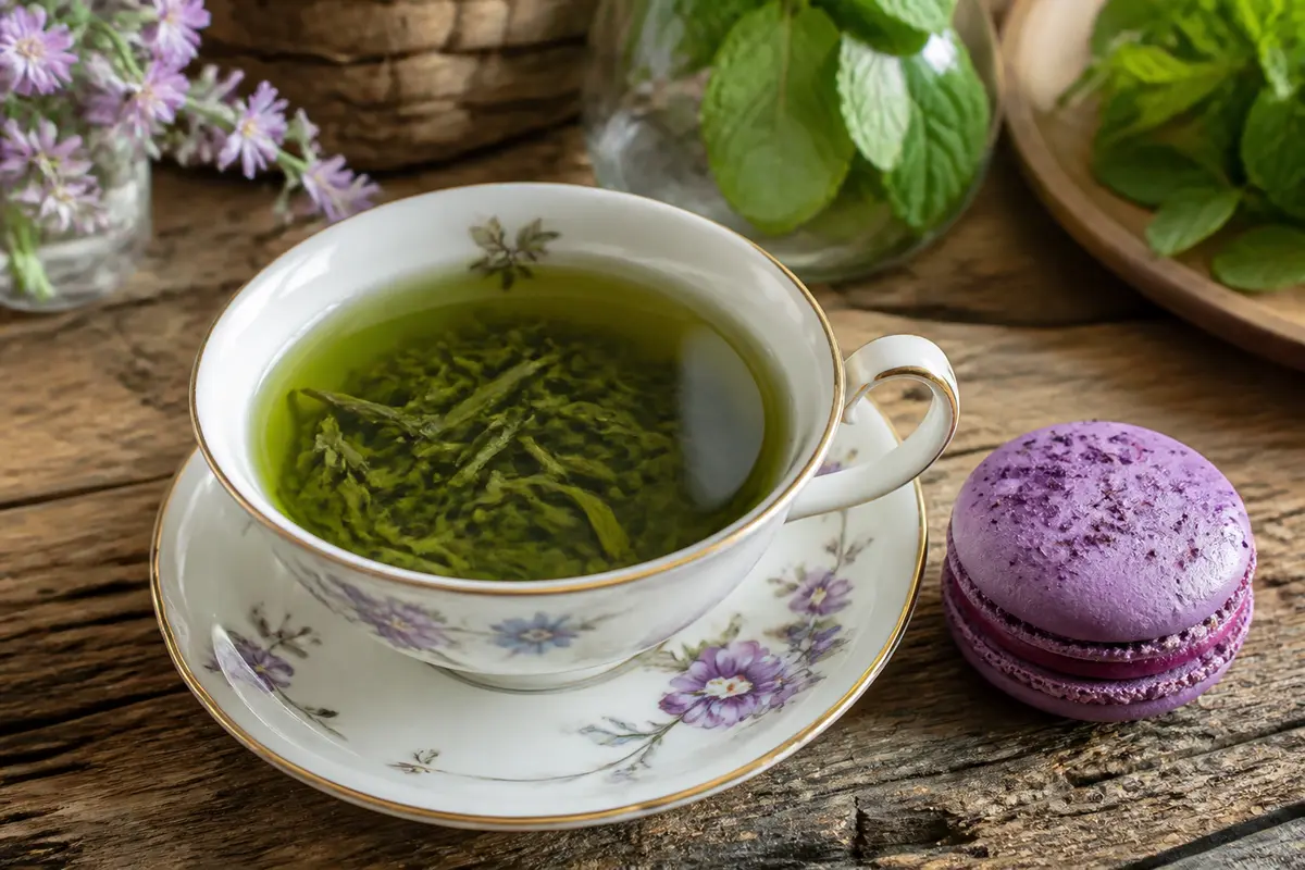 Thé macaron cassis violette : Découvrez le parfum unique